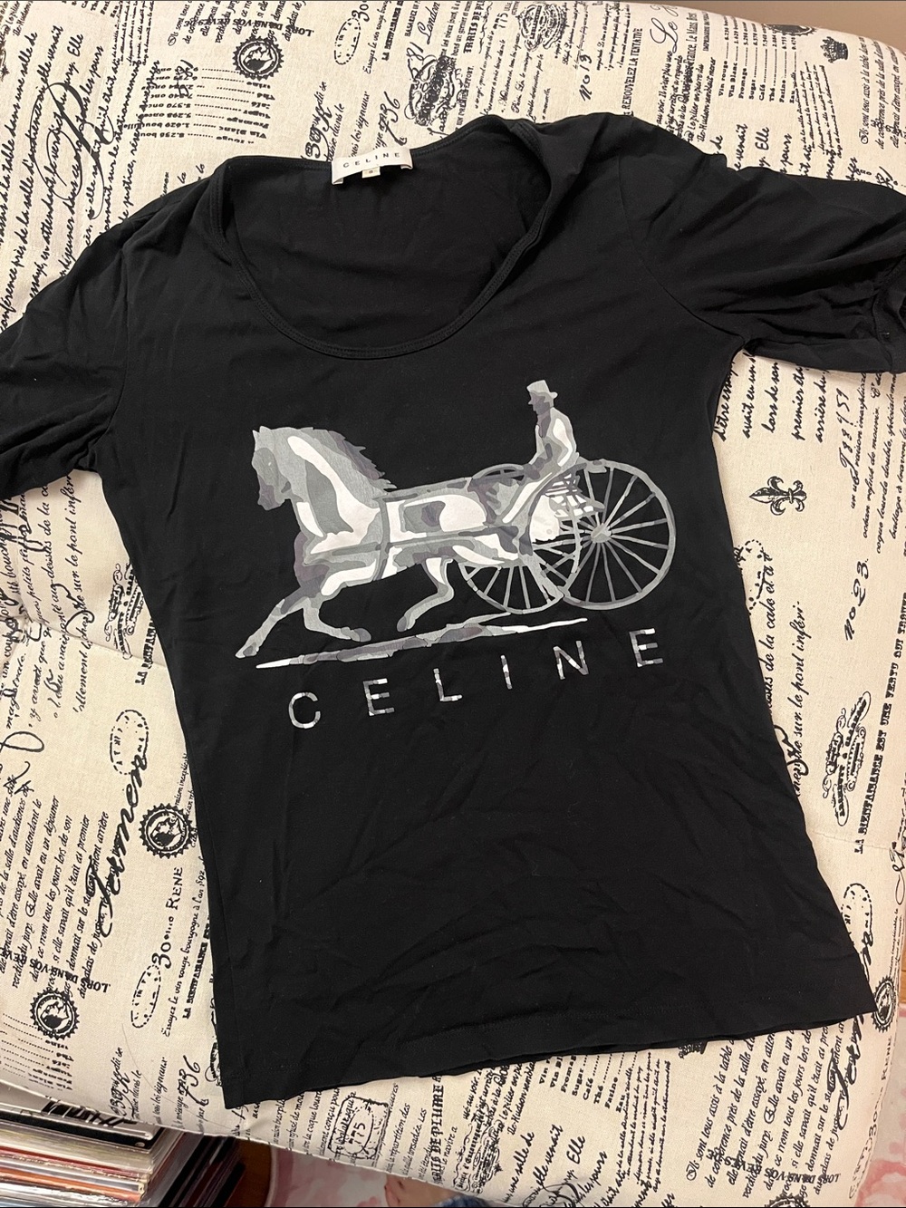 Celine Black Tee Small